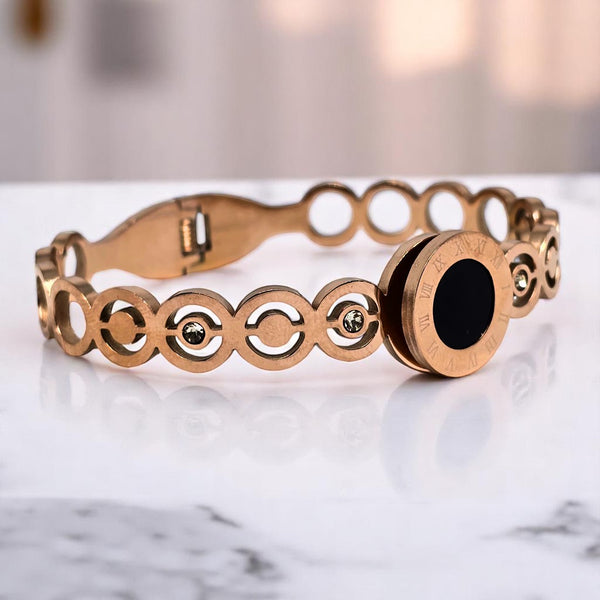 Gold Plated Stainless Steel Anti Tarnish Bracelet with Stone
