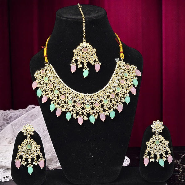 Kundan Necklace Set Multicolor for Women & Girls