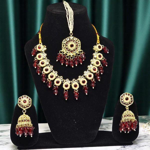 Beautiful Elegent Jewellery Set with Earrings & Magntika for Women & Girls