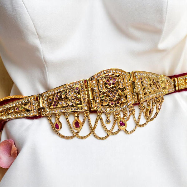 Traditional Rajputani Gold Plated Adjustable Choker Necklace