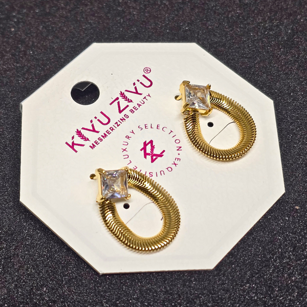 Anti Tarnish Gold Plated Earrings Stainless Steel