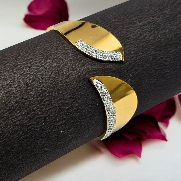 Gold Plated Stainless Steel Anti Tarnish Bracelet with Stone