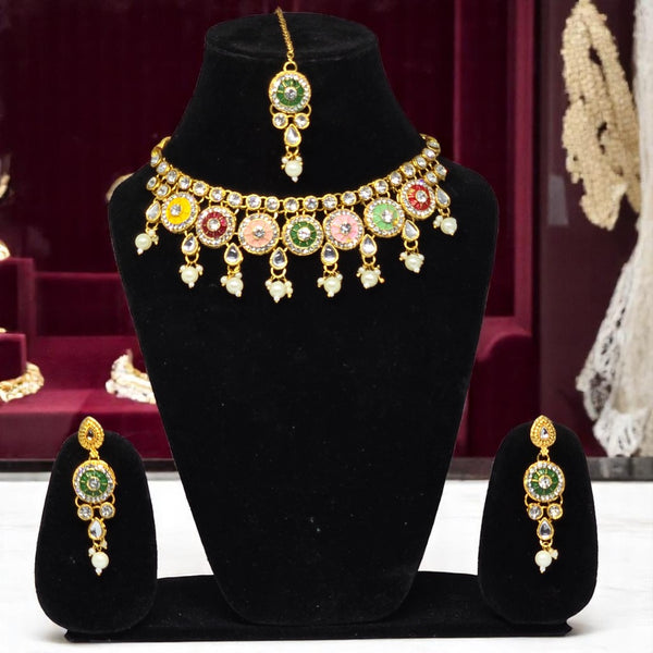 Choker Necklace Set with Earrings & Mangtika for women & girls