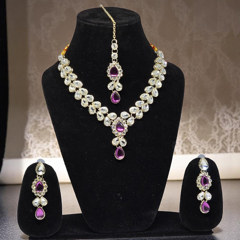 Necklace Jwellery Set with Earring & Maangtika for women