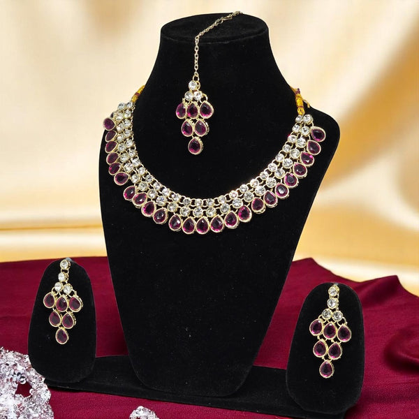 Necklace Jwellery Set with Earring & Maangtika for women