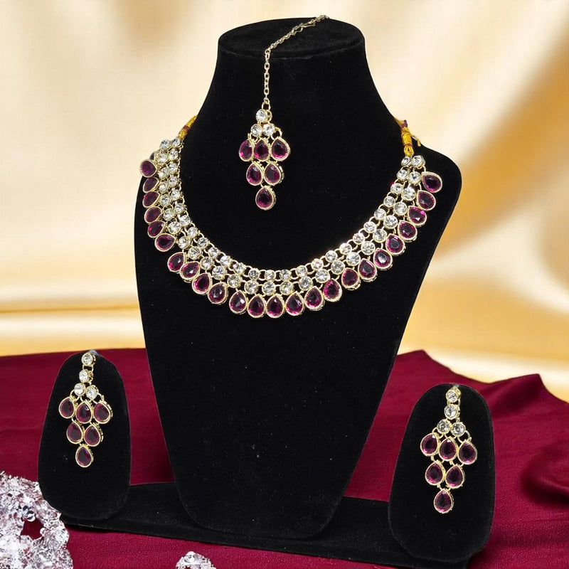 Necklace Jwellery Set with Earring & Maangtika for women