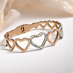 Gold Plated Stainless Steel Anti Tarnish Bracelet with Stone