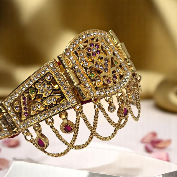 Traditional Rajputi Gold Plated Adjustable Bajuband For Women