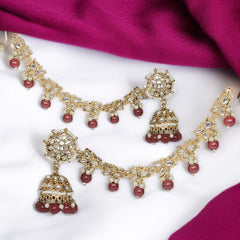 Maroon Color Traditional Bahubali Jhumka Earrings for Women, Wedding & Festive Wear