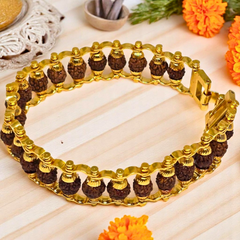Gold Plated Modern Rudraksha Bracelet