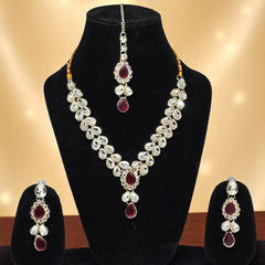 Necklace Jwellery Set with Earring & Maangtika for women