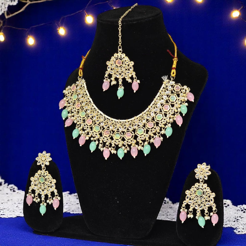 Kundan Necklace Set Multicolor for Women & Girls