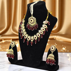 Beautiful Elegent Jewellery Set with Earrings & Magntika for Women & Girls