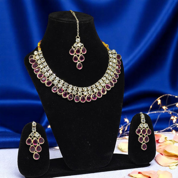 Necklace Jwellery Set with Earring & Maangtika for women
