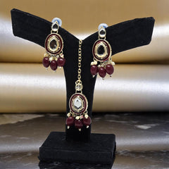 Kundan Necklace Set with Earring & Maangtika for women