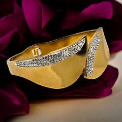 Gold Plated Stainless Steel Anti Tarnish Bracelet with Stone