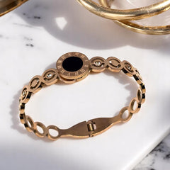 Gold Plated Stainless Steel Anti Tarnish Bracelet with Stone