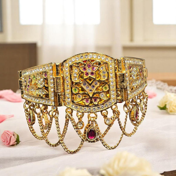 Traditional Rajputi Gold Plated Adjustable Bajuband For Women