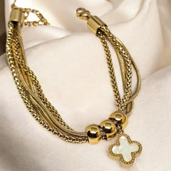 Chain Bracelet, Gold Plated Stainless Steel Anti Tarnish Bracelet with Stone