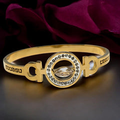Gold Plated Stainless Steel Anti Tarnish Bracelet with Stone