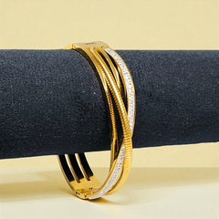 Gold Plated Stainless Steel Anti Tarnish Bracelet with Stone