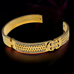 Gold Plated Stainless Steel Anti Tarnish Bracelet with Stone