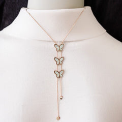 Designer Butterfly Charm Long Chain Necklace | Perfect Gift for Women & Girls