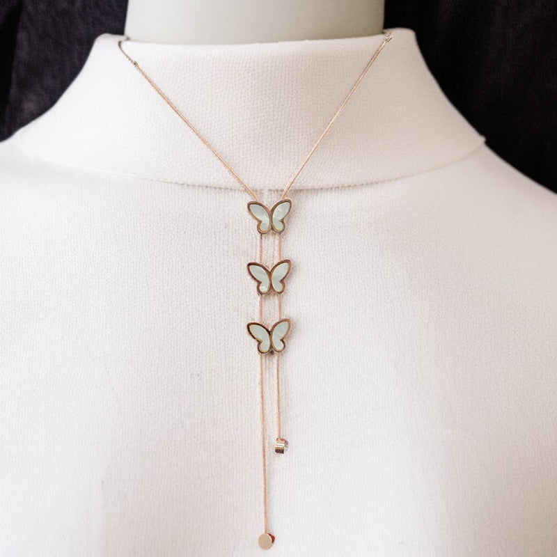 Designer Butterfly Charm Long Chain Necklace | Perfect Gift for Women & Girls