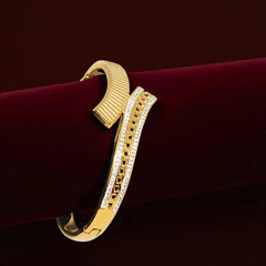 Gold Plated Stainless Steel Anti Tarnish Bracelet with stone