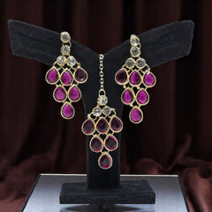 Necklace Jwellery Set with Earring & Maangtika for women