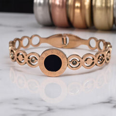 Gold Plated Stainless Steel Anti Tarnish Bracelet with Stone