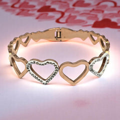 Gold Plated Stainless Steel Anti Tarnish Bracelet with Stone