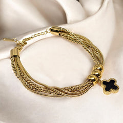 Chain Bracelet, Gold Plated Stainless Steel Anti Tarnish Bracelet with Stone