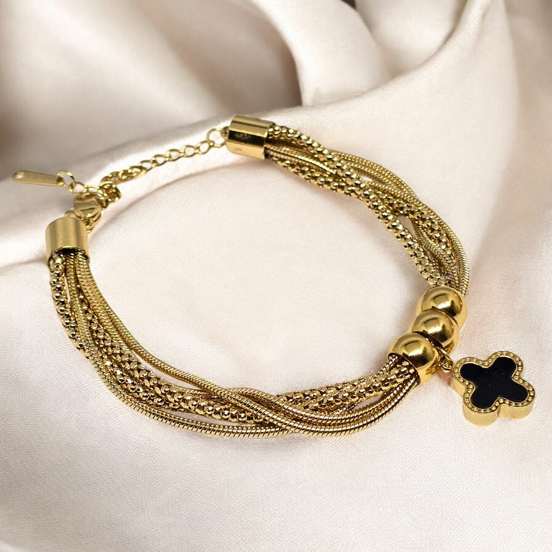Chain Bracelet, Gold Plated Stainless Steel Anti Tarnish Bracelet with Stone