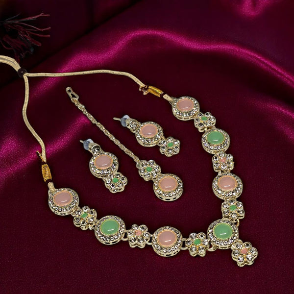 Green and Pink Monalisa Jewellery Set – Timeless Beauty for Every Occasion