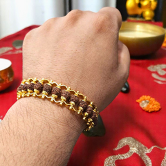 Gold Plated Modern Rudraksha Bracelet