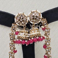 Pink Traditional Bahubali Jhumka Earrings for Women, Wedding & Festive Wear