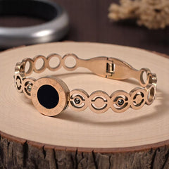 Gold Plated Stainless Steel Anti Tarnish Bracelet with Stone