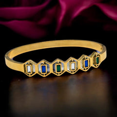 Gold Plated Stainless Steel Anti Tarnish Bracelet with Stone