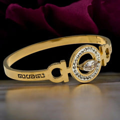 Gold Plated Stainless Steel Anti Tarnish Bracelet with Stone