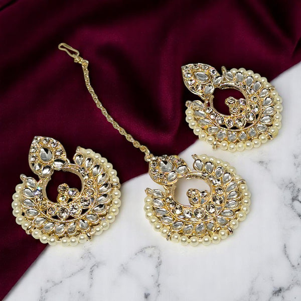 Jewellery Set with Earrings and Maang Tikka for Fashion Bollywood Wedding, Party Engagements & Festivals Jewellery Set