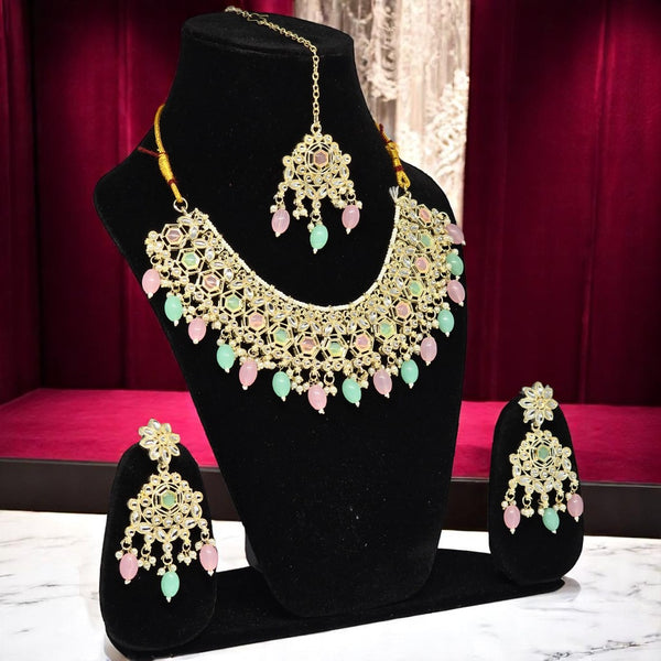 Kundan Necklace Set Multicolor for Women & Girls