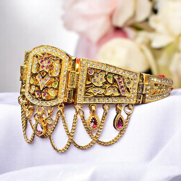 Traditional Rajputani Gold Plated Adjustable Choker Necklace