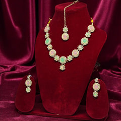 Green and Pink Monalisa Jewellery Set – Timeless Beauty for Every Occasion