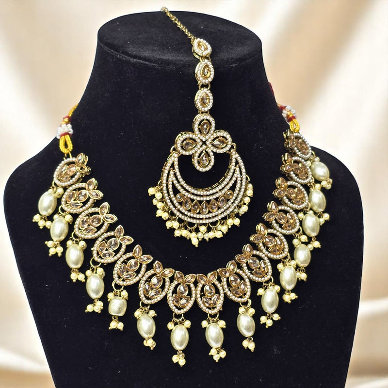 Pakistani Trend Jewellery Set with Earrings, Maangtika & Necklace