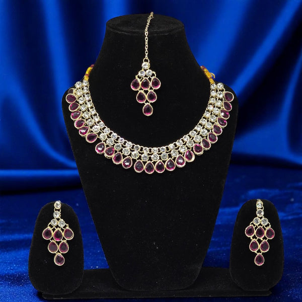 Necklace Jwellery Set with Earring & Maangtika for women