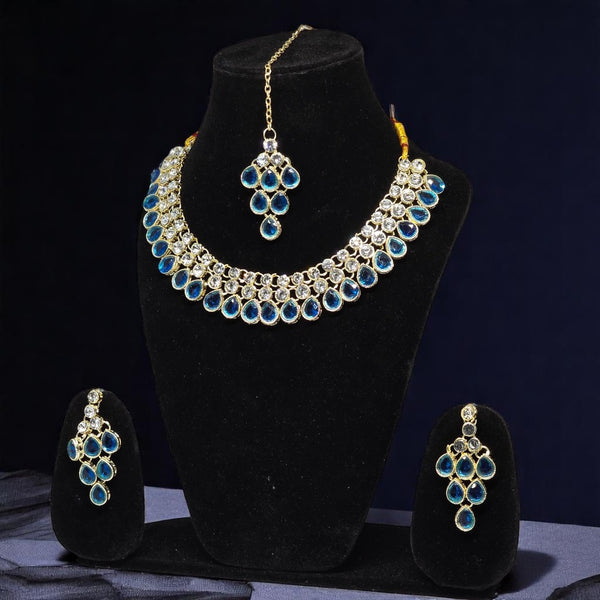 Necklace Jwellery Set with Earring & Maangtika for women