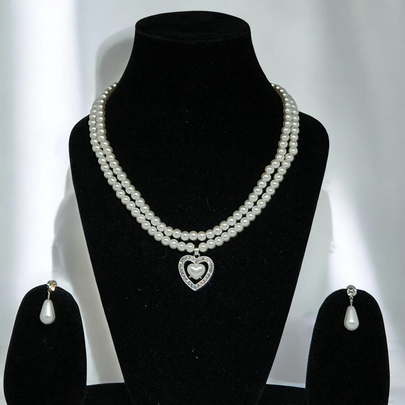 Premium Double Layer White Pearl Jewellery Set for Girls & Women | Party & Wedding Wear