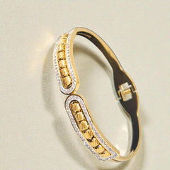 Gold Plated Stainless Steel Anti Tarnish Bracelet with Stone