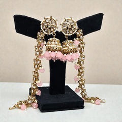 Baby Pink Traditional Bahubali Jhumka Earrings for Women, Wedding & Festive Wear